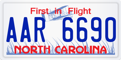 NC license plate AAR6690