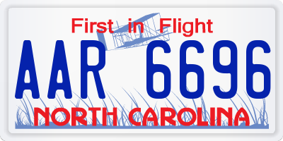 NC license plate AAR6696