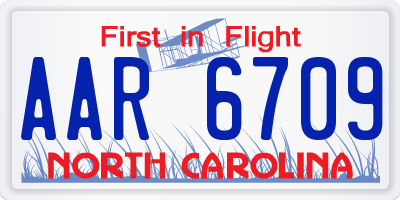 NC license plate AAR6709