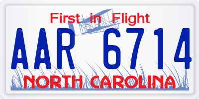 NC license plate AAR6714