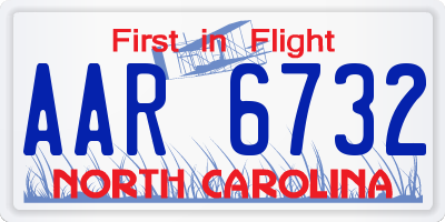 NC license plate AAR6732