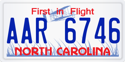 NC license plate AAR6746