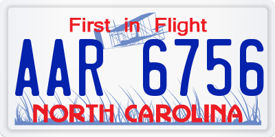 NC license plate AAR6756