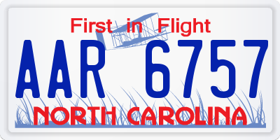 NC license plate AAR6757