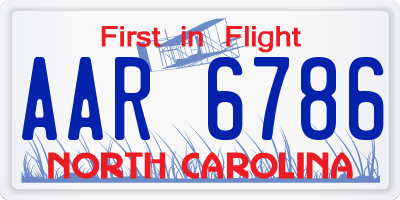 NC license plate AAR6786