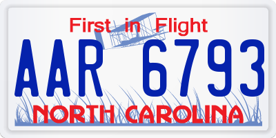 NC license plate AAR6793