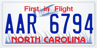 NC license plate AAR6794