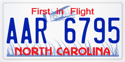 NC license plate AAR6795