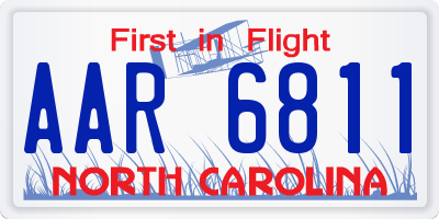 NC license plate AAR6811