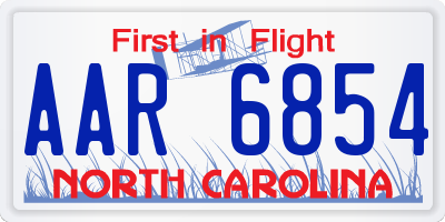NC license plate AAR6854
