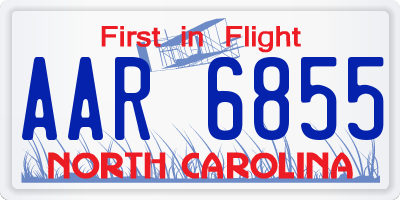 NC license plate AAR6855