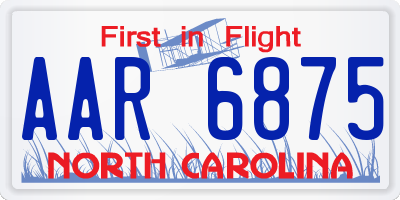 NC license plate AAR6875
