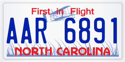 NC license plate AAR6891