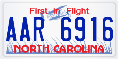 NC license plate AAR6916