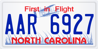 NC license plate AAR6927