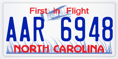 NC license plate AAR6948