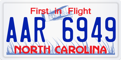 NC license plate AAR6949