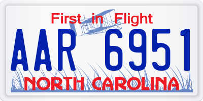 NC license plate AAR6951
