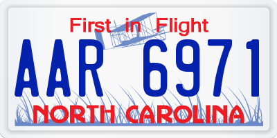 NC license plate AAR6971