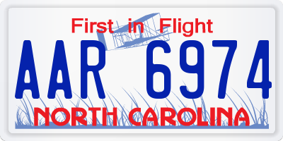 NC license plate AAR6974