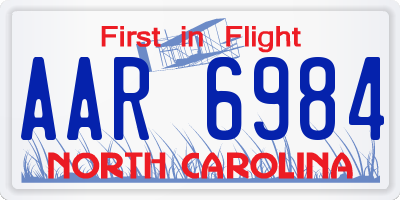 NC license plate AAR6984