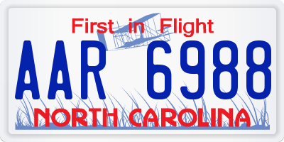 NC license plate AAR6988