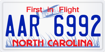 NC license plate AAR6992