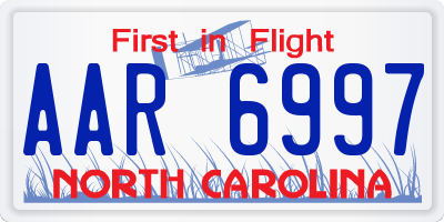 NC license plate AAR6997