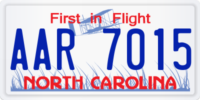 NC license plate AAR7015