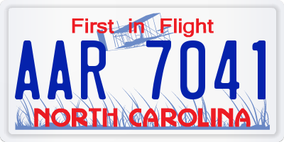 NC license plate AAR7041