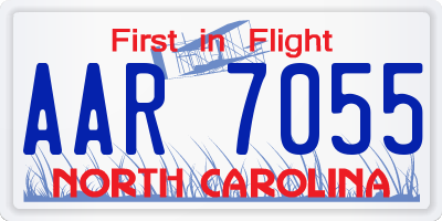 NC license plate AAR7055