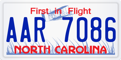 NC license plate AAR7086