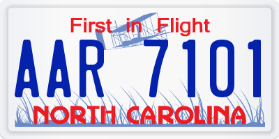NC license plate AAR7101