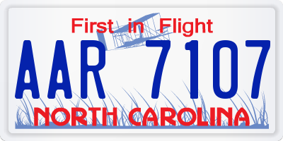 NC license plate AAR7107