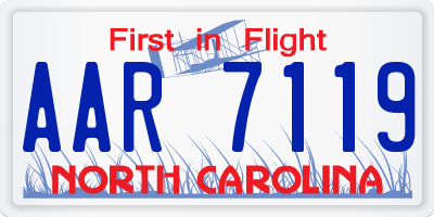 NC license plate AAR7119