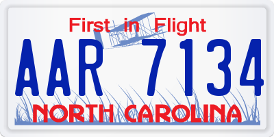 NC license plate AAR7134