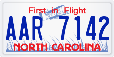 NC license plate AAR7142