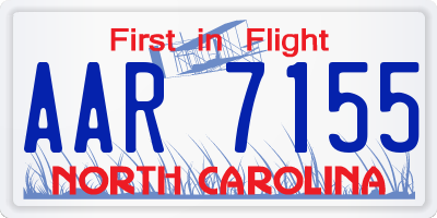 NC license plate AAR7155