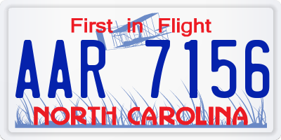 NC license plate AAR7156