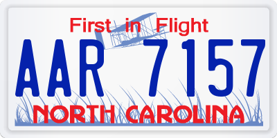 NC license plate AAR7157