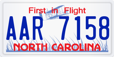NC license plate AAR7158