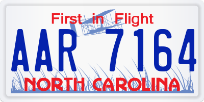 NC license plate AAR7164