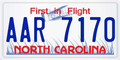 NC license plate AAR7170