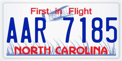 NC license plate AAR7185