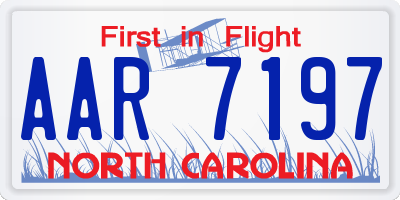 NC license plate AAR7197