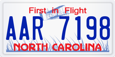 NC license plate AAR7198