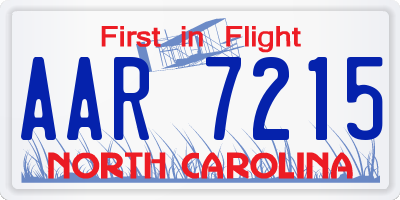 NC license plate AAR7215