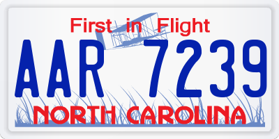 NC license plate AAR7239