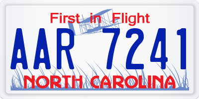 NC license plate AAR7241