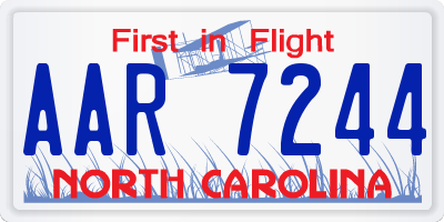 NC license plate AAR7244